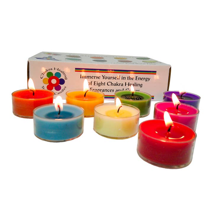 Deep Healing Light - Wholesale Meditation Supplies - Chakra Healing Tealight Candles, Scented and Colored Candles3