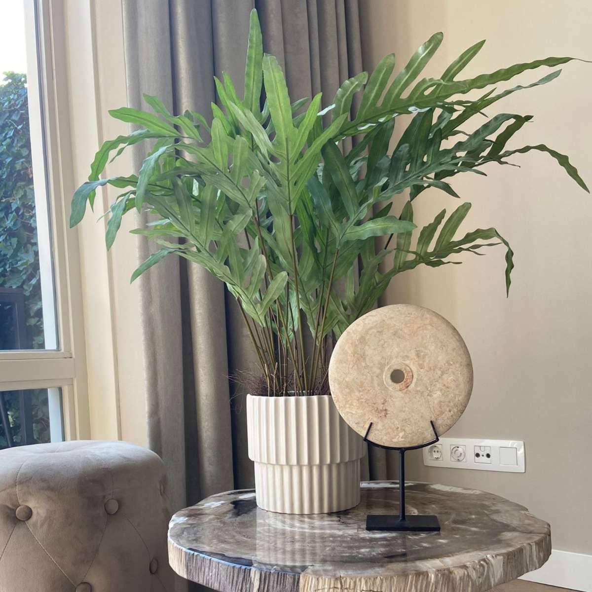 Oasis of Life - Vendita all'ingrosso Piante artificiali - Felce artificiale – 80 cm di altezza – Pianta artificiale premium – Felce realistica in blu-verde – Senza manutenzione e durevole – Per soggiorno, ufficio e decorazione moderna.2