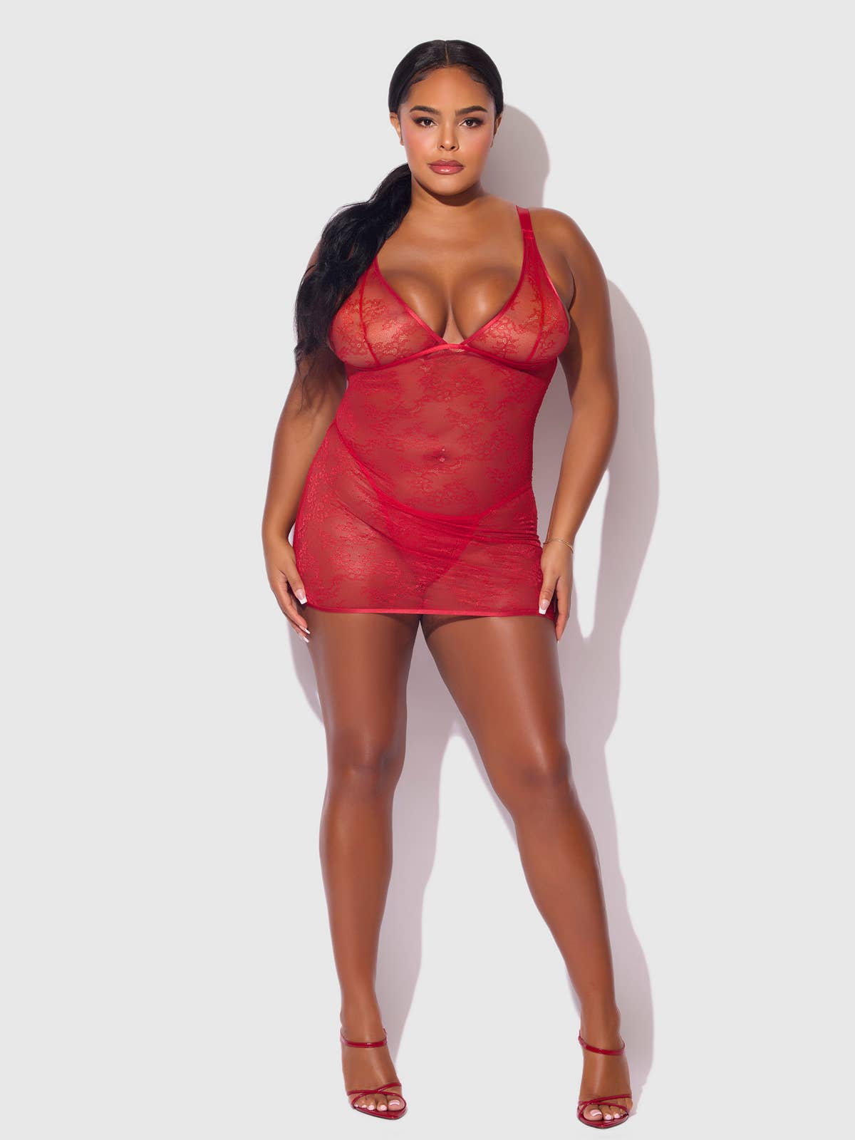 House of Desire - Wholesale Lingerie Set - Women's - KIKI LACE STRAPPY & BACKLESS CHEMISE & G-STRING SET7