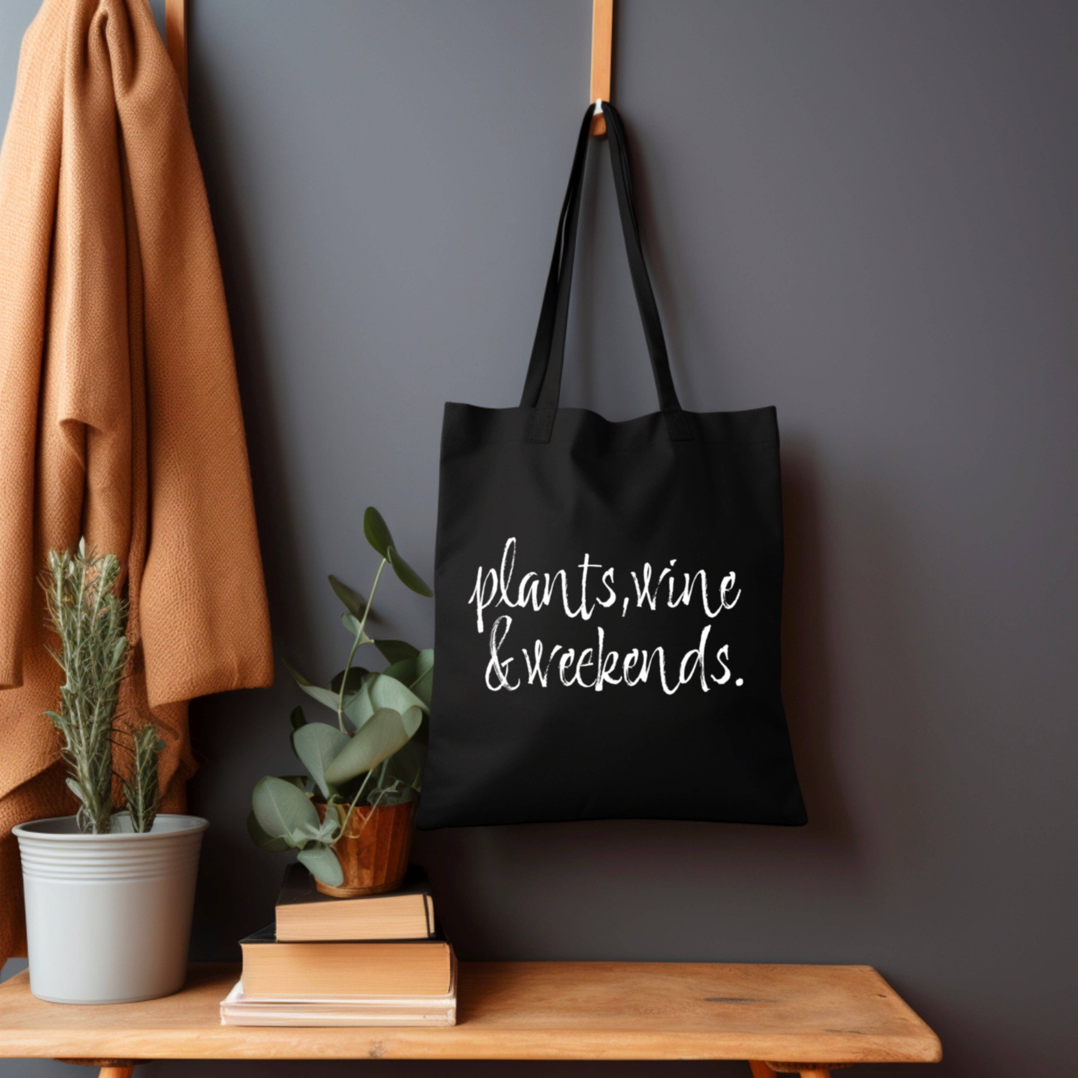 Axle Rose Co - Wholesale Tote Bag - Women's - Plants, Wine & Weekends Tote Bag0