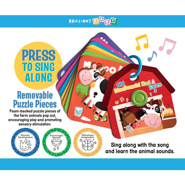 Little Hippo Books - Wholesale Book - Kids - Brilliant Baby Sound Puzzle Flash Cards: Old MacDonald Had a Farm