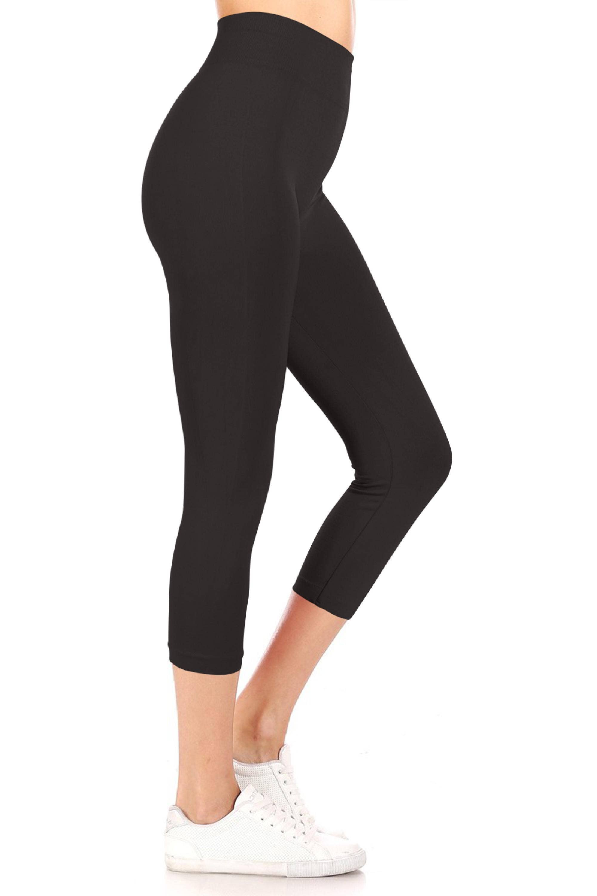 MOA COLLECTION - Wholesale Athletic/Lounge Leggings - Women's - Women's Casual Solid Seamless Capri Leggings8