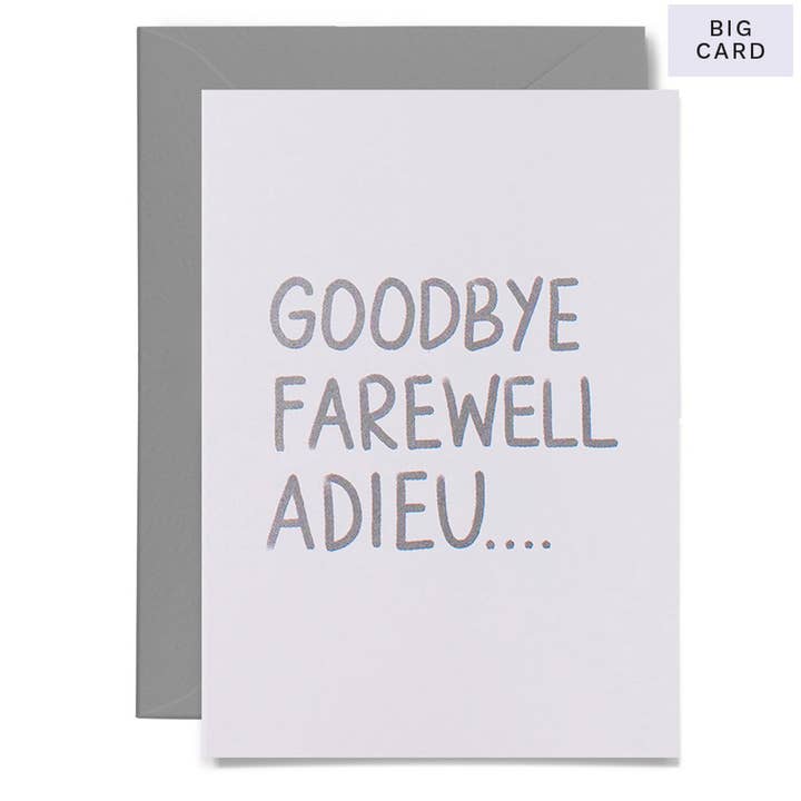 BIG CARD - GOODBYE... - various colours for wholesale by Me & Amber