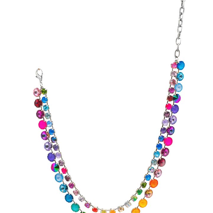 Gweneth Necklace in Antique Silver Rainbow for wholesale by TOVA