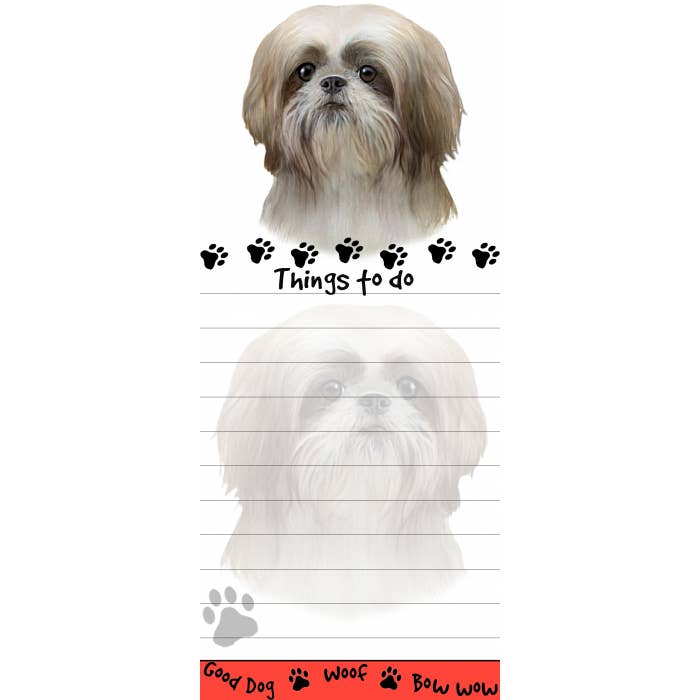 Shih Tzu - Tan and White Puppy Cut Magnetic List Pad for wholesale by E&S Pets