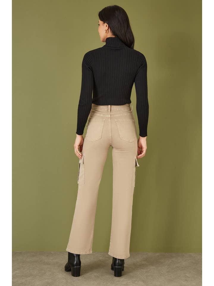 Yumi Black Ribbed Knit Roll Neck Jumper for wholesale on Faire3