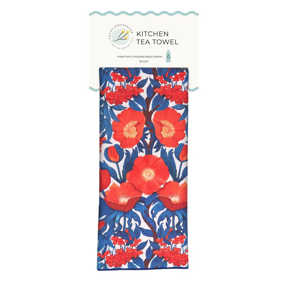rockflowerpaper - Wholesale Tea Towel - Icelandic Poppies Eco Kitchen Tea Towel3