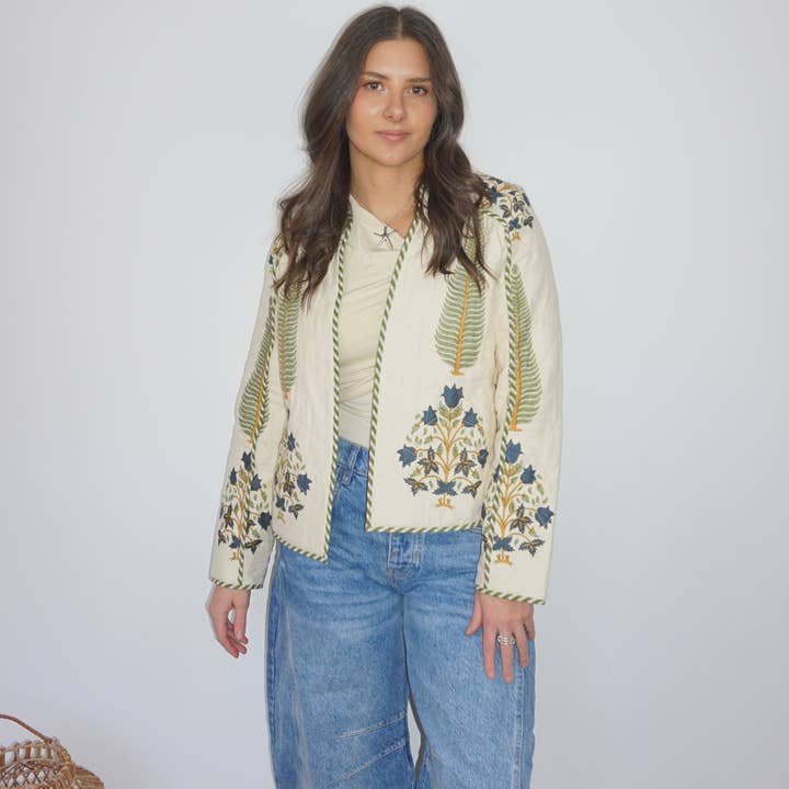 Fallon Quilted Reversible Jacket in Navy Victorian and other Purchase Wholesale fallon. Free Returns & Net 60 Terms on Faire trending on Faire.