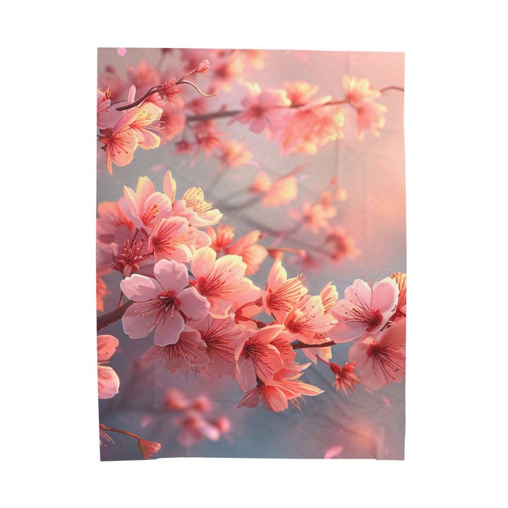 Love Laugh and Gather Together LLC - Wholesale Bedding Blanket - Cherry Blossoms in Bloom Blanket