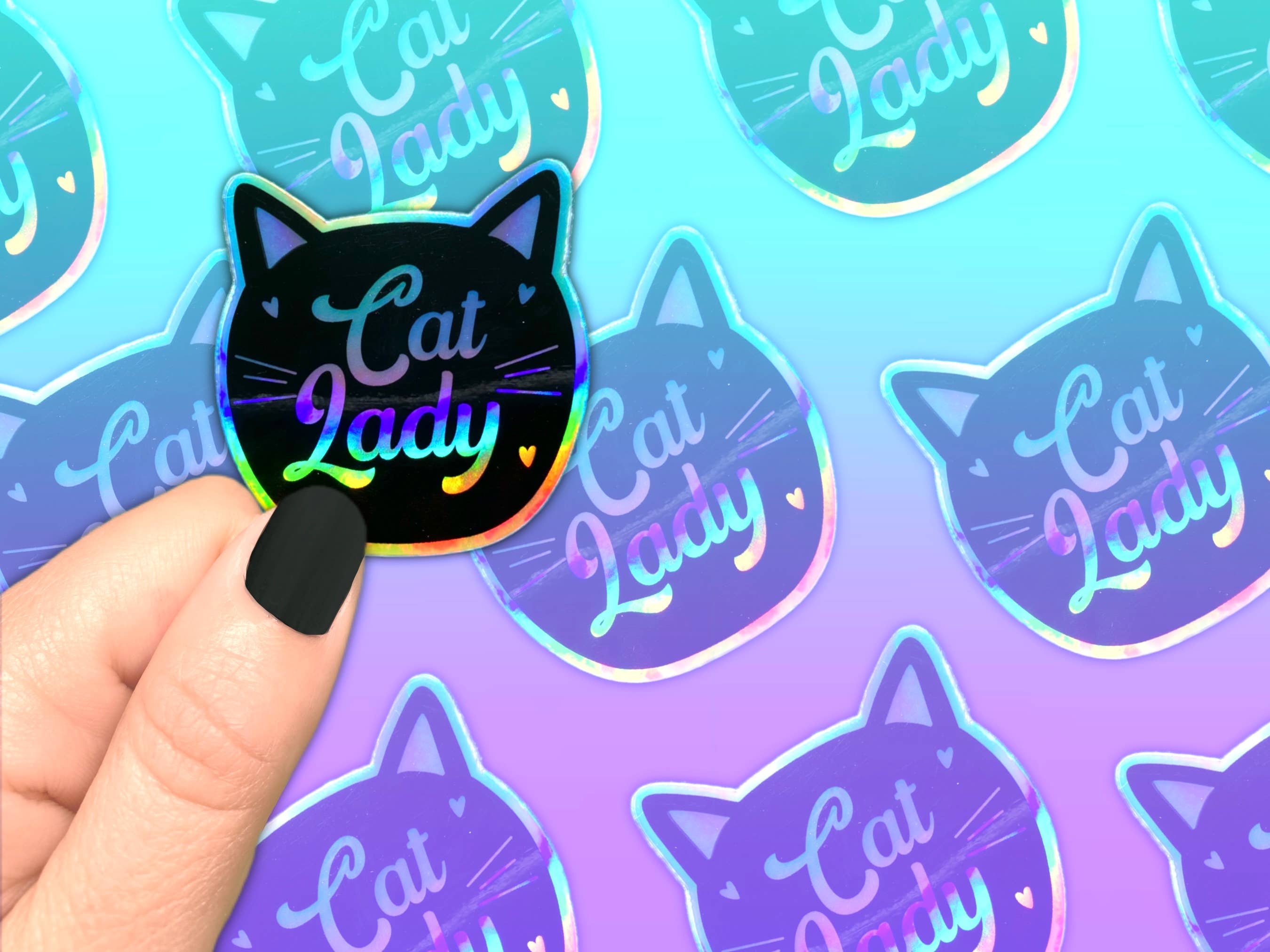 Bekkbe and Nono - Wholesale Sticker - STICKER Cat Lady | Cat Person | Water Bottle, Laptop Sticker2