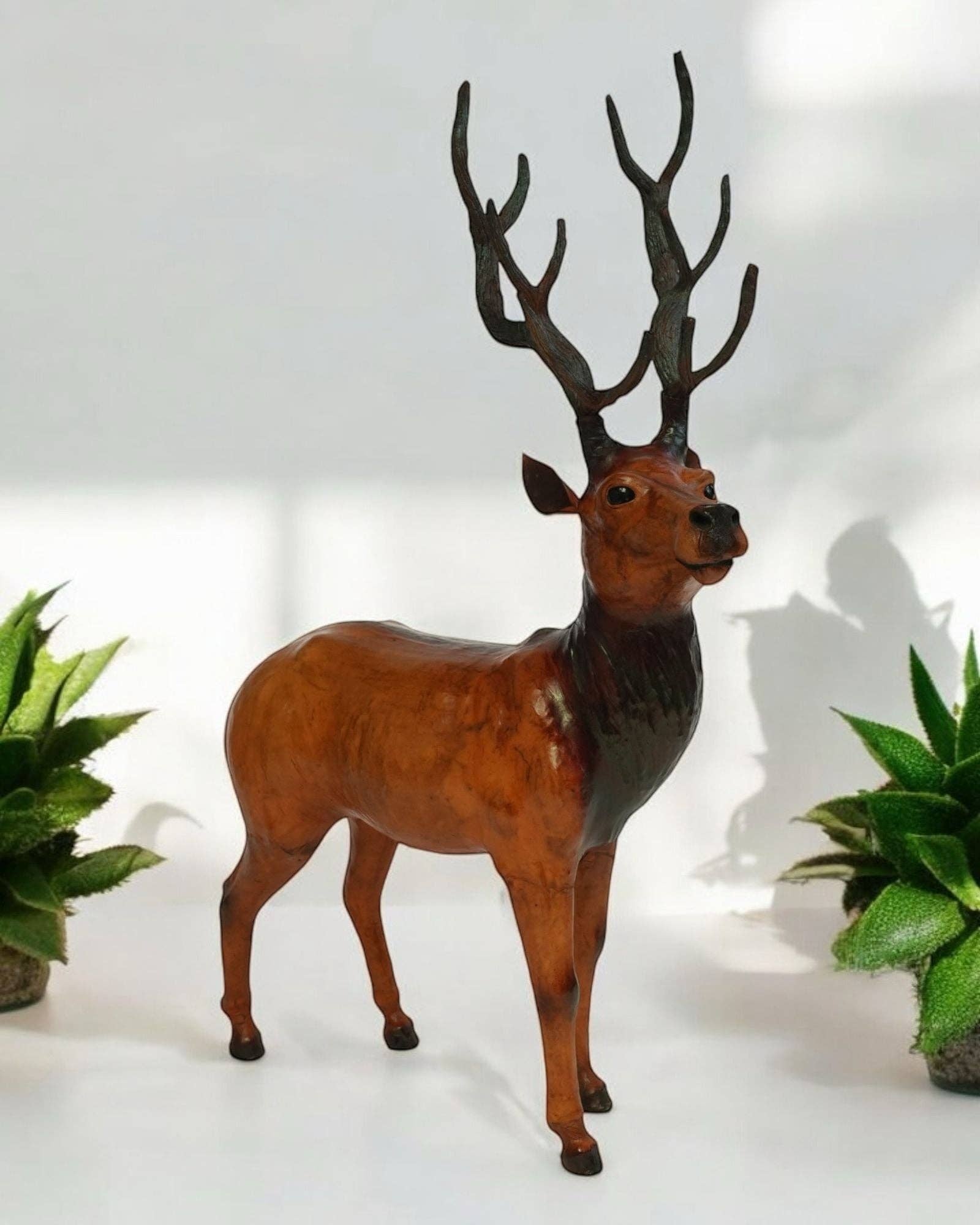 Something wild - Wholesale Decorative Figurine - Handmade Leather Standing Deer Statue | Eco-Friendly Wildlife Decor | Indian Artisan Figurine6