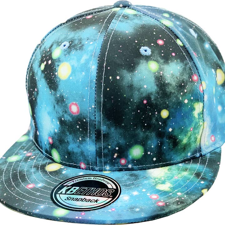 KBETHOS - Wholesale Flat Brim Cap - Unisex - Galaxy Snapback30