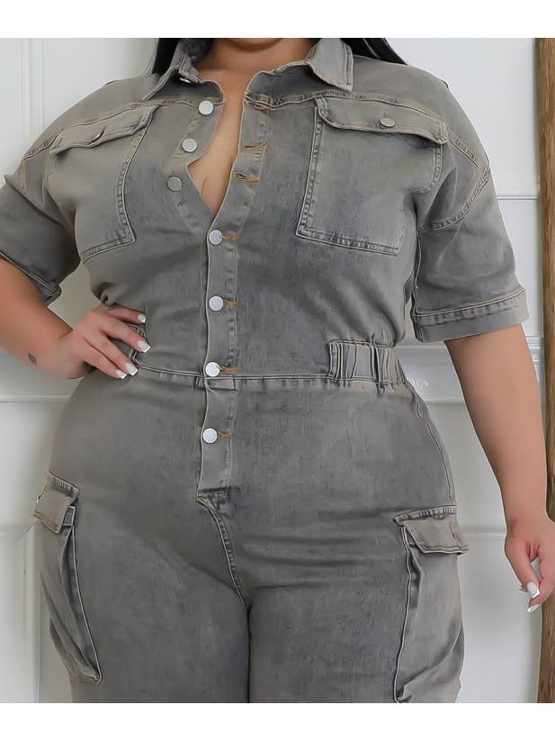 DENIM Plus Jumpsuit for wholesale on Faire
