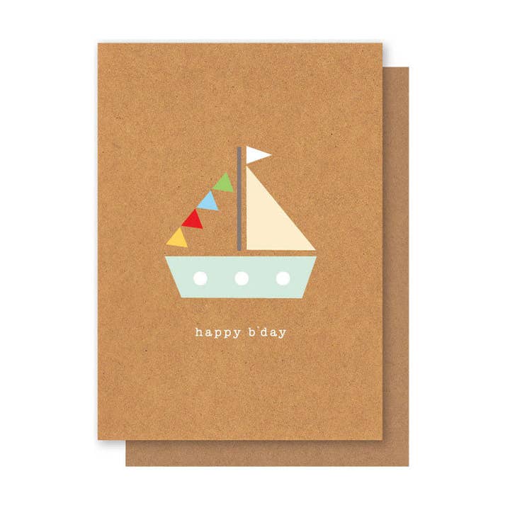 SAILBOAT BIRTHDAY CARD for wholesale by Elly Oak