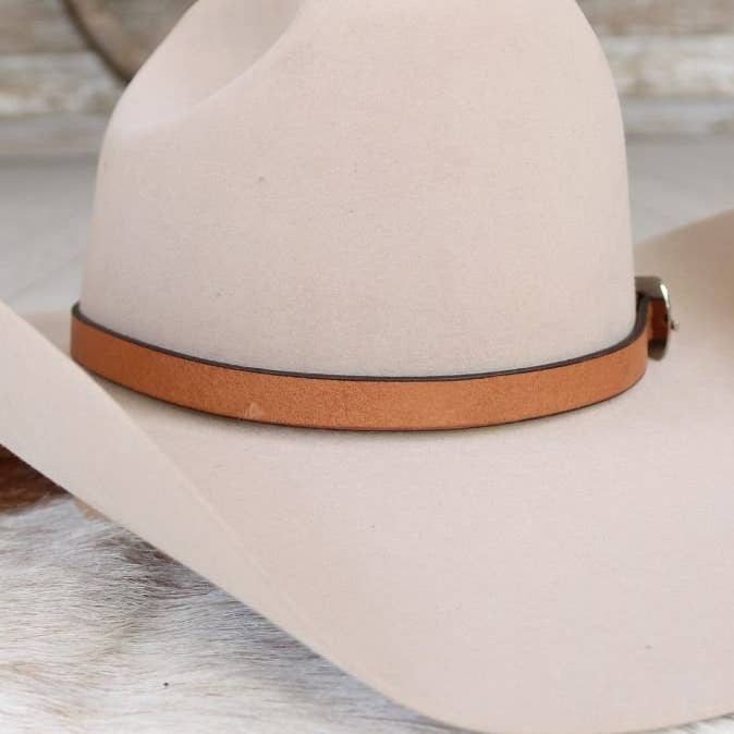Bandeau de chapeau en cuir marron occidental - Hank pour la vente par Willow Lane Hat Co.