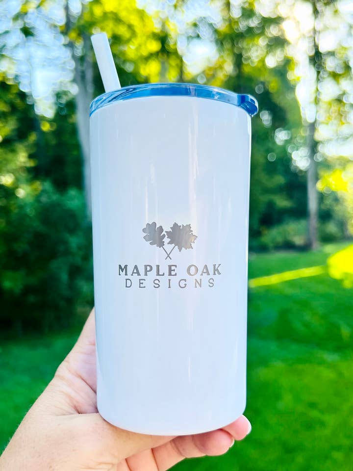Custom Logo Engraved 12oz Tumbler for wholesale by Salty Spouse Glassware