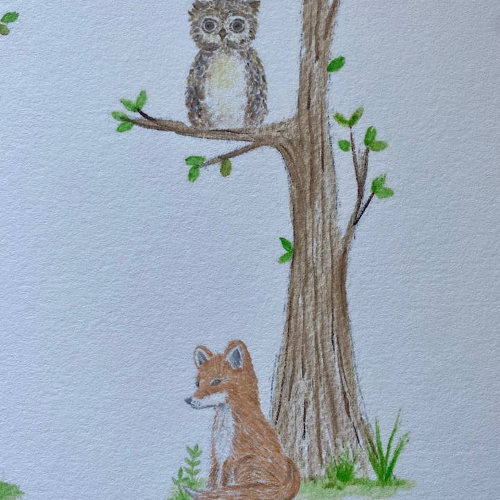 jcarp designs - Wholesale Art Print - Watercolor Forest Animals Art Print 2