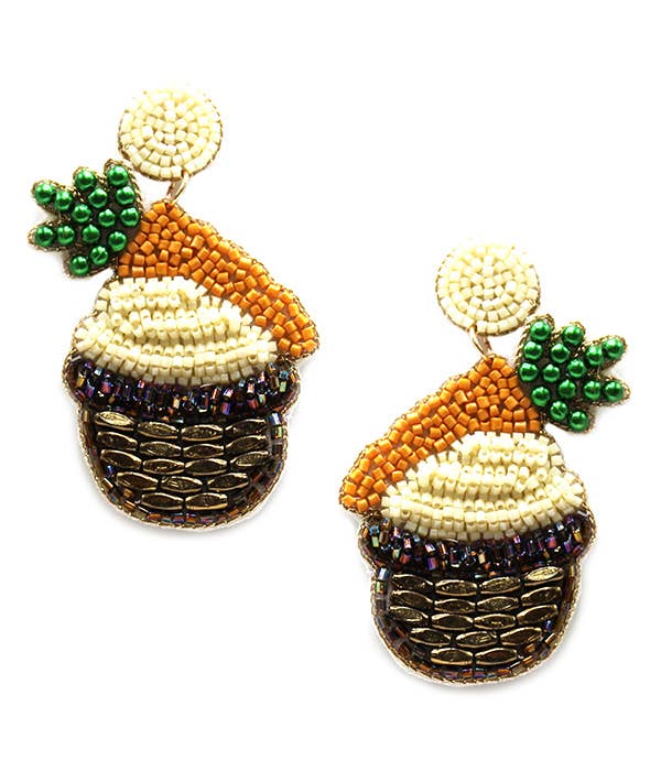 Jewelry Max - Wholesale Dangle Earrings - ( G741 ) SEEDBEAD CARROT CAKE EARRING
