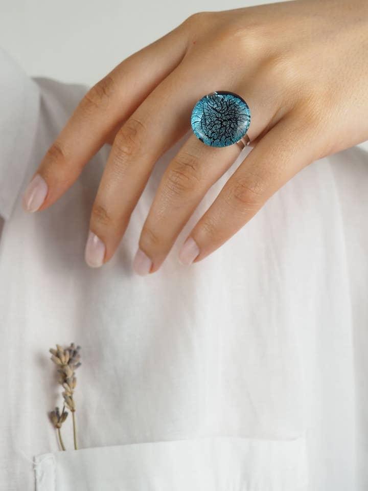 Zaniah Anel Jóias de Vidro Murano Artesanais por atacado de Drusilya Glass Art