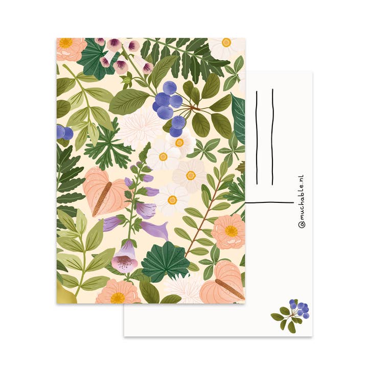 Postkort med blomsterprint for engroshandel hos Muchable
