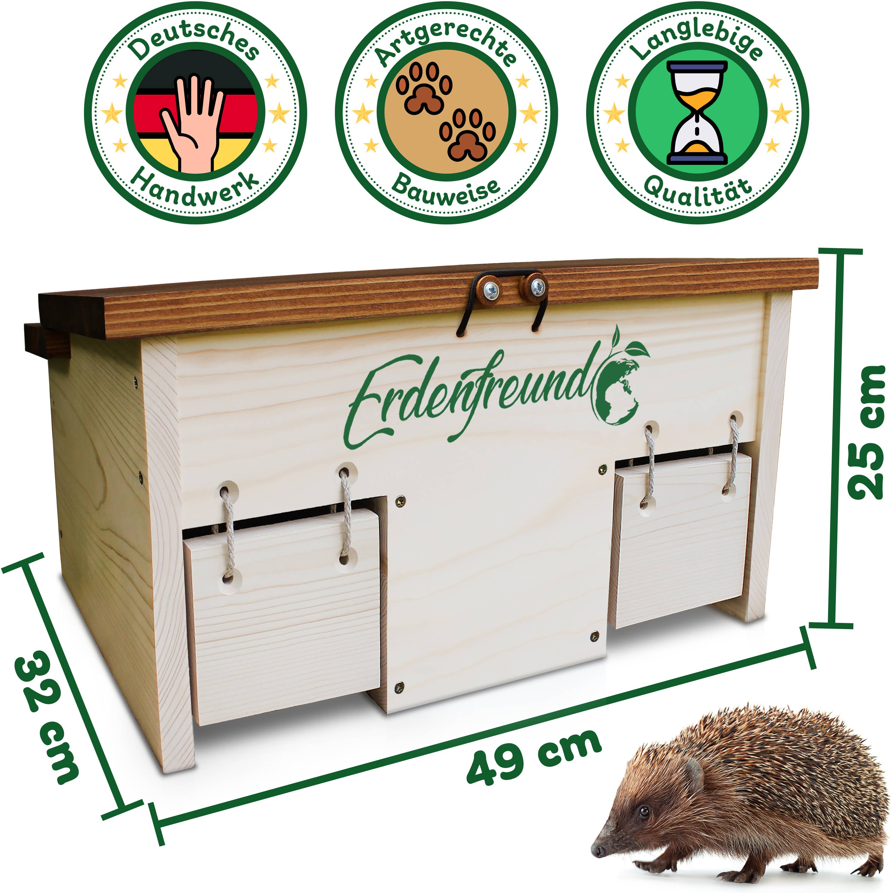 Erdenfreund - Wholesale Pet Bowl - Cat/Dog - ERDENFREUND® Hedgehog Feeding House with Rat Flaps4