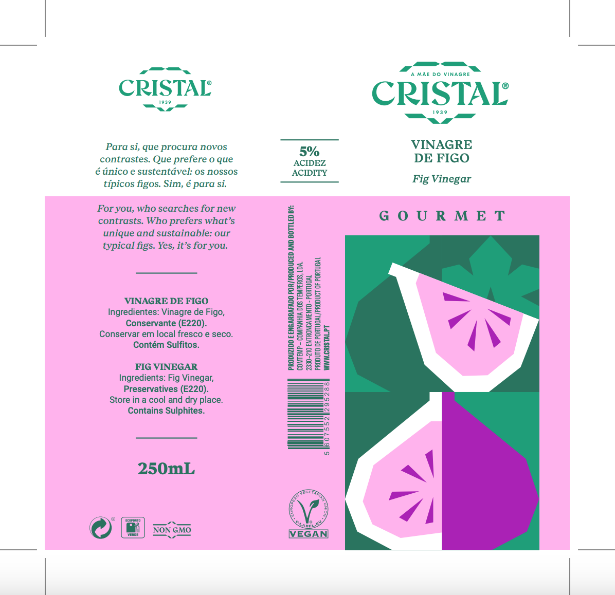 Vinagres Cristal Gourmet - Wholesale Vinegar - GOURMET FIG VINEGAR - 250ML1