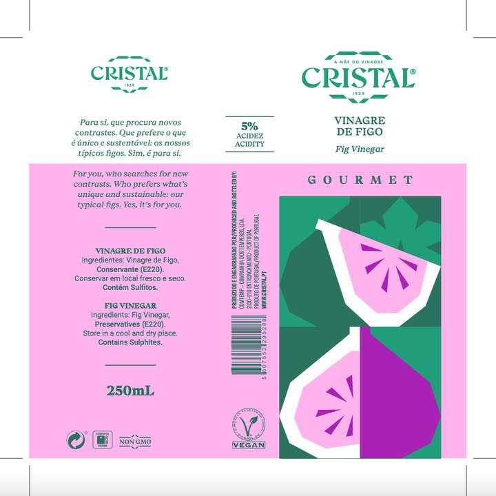 Vinagres Cristal Gourmet - Wholesale Vinegar - GOURMET FIG VINEGAR - 250ML1