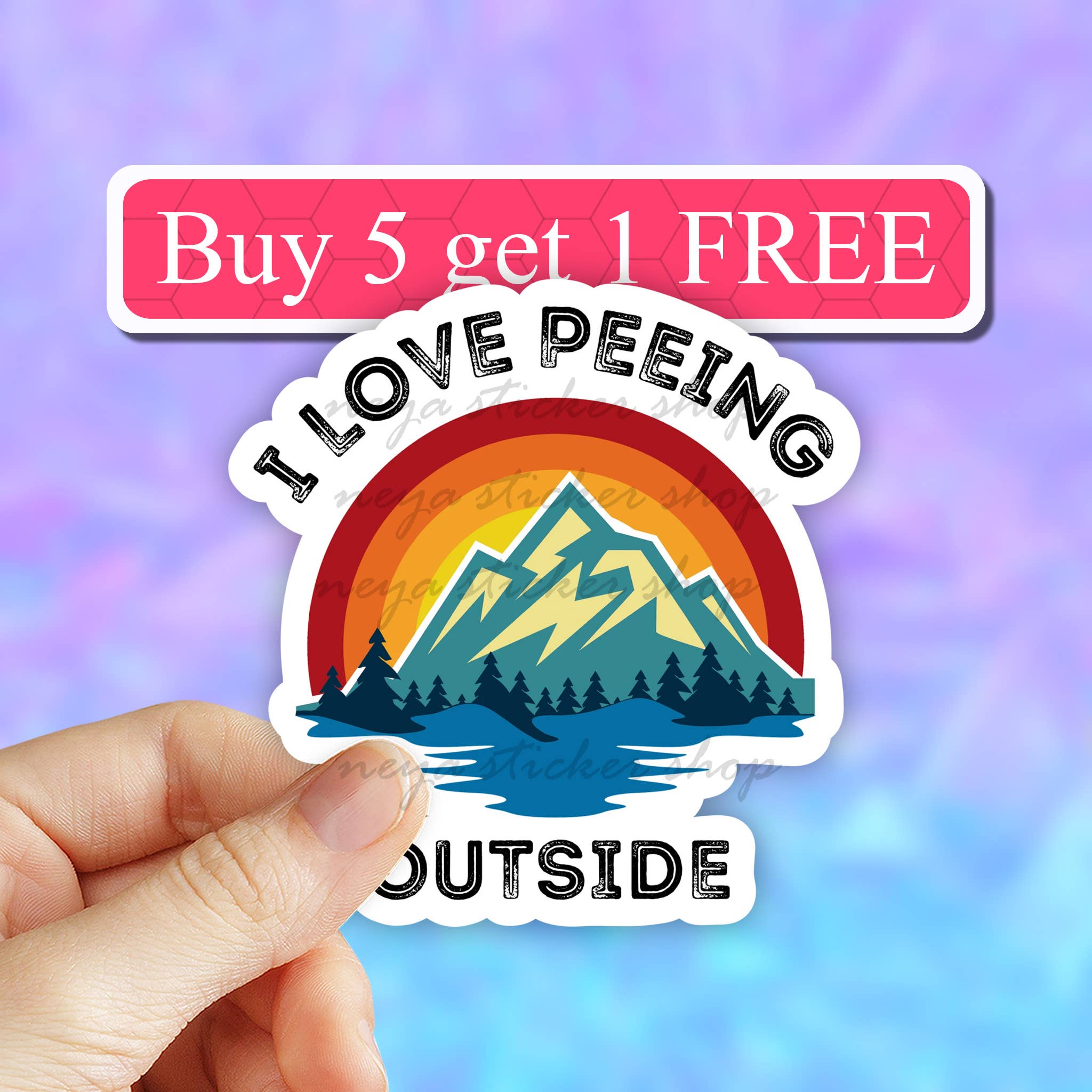 Neya Sticker Shop - Wholesale Sticker - I love peeing outside camping sticker, mountain camper van