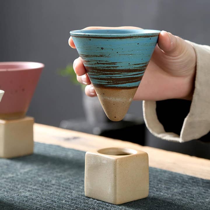 VIGOR - Wholesale Coffee Mug - Pottery Espresso Cup, Creative Ceramic Tea Cup With Base, Vi