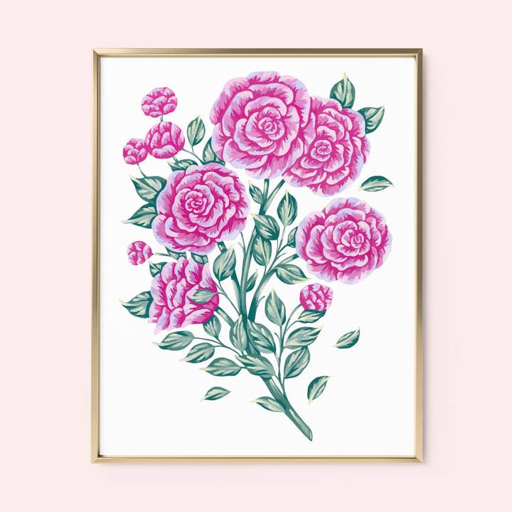 Rose Floral Art Print for wholesale by Mia Whittemore