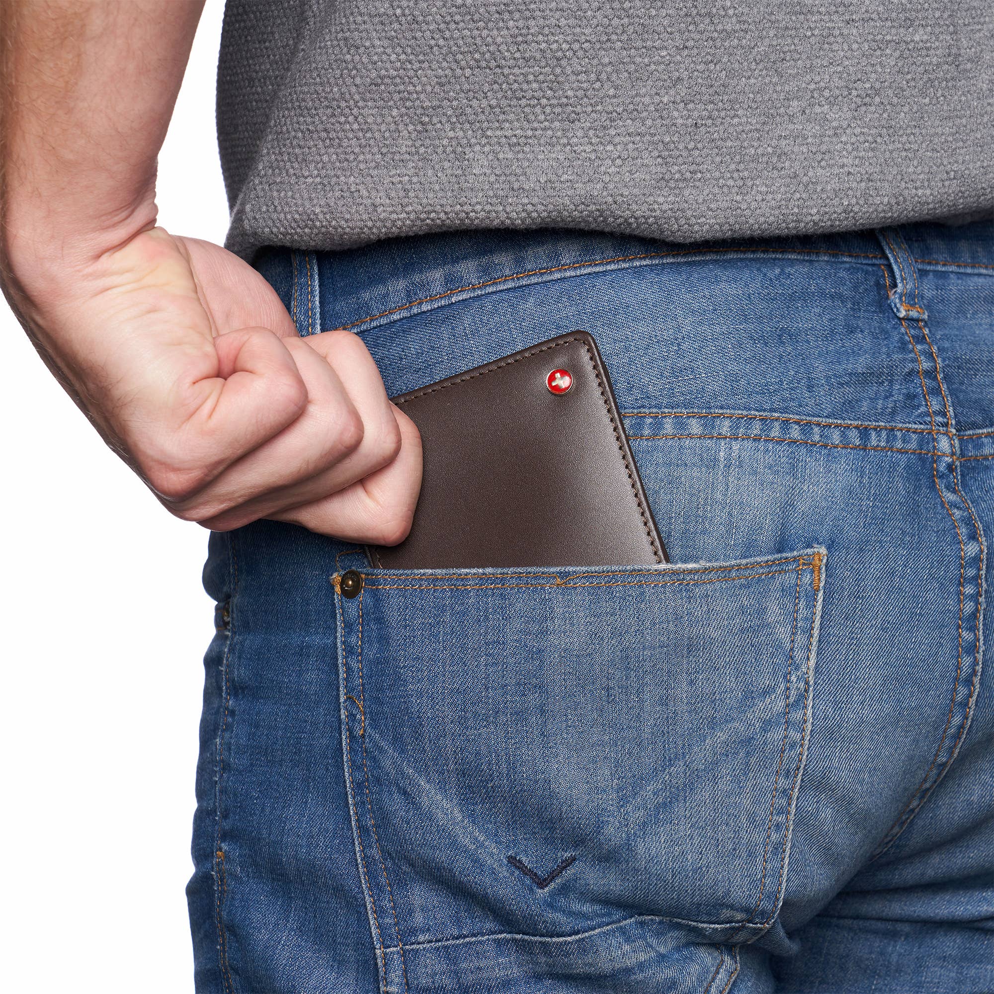 Alpine Swiss - Wholesale Wallet - Men's - Mens Genuine Leather Wallet Passcase Bifold  RFID Safe 2 ID6