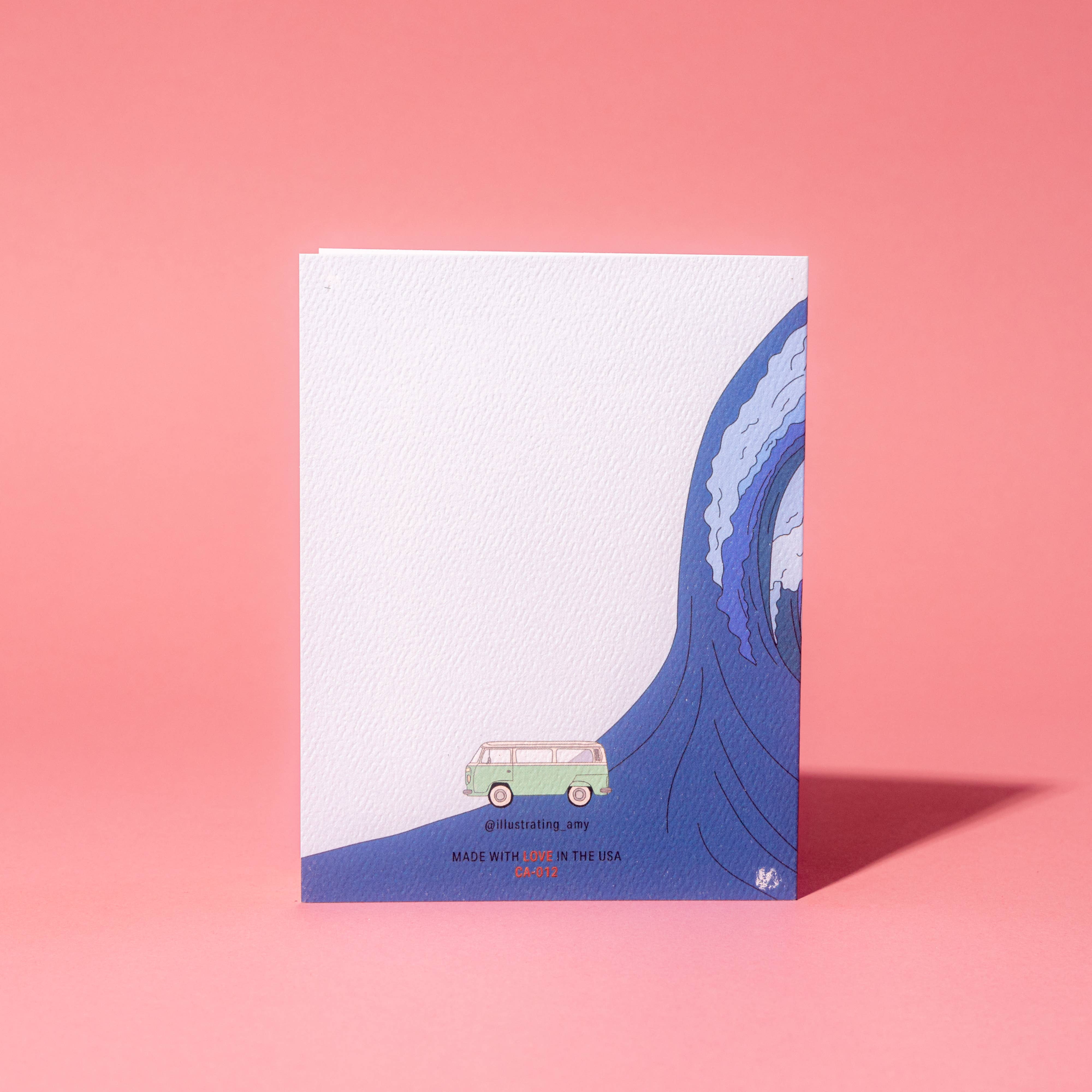 Illustrating Amy - Wholesale Travel Card - California Surfing Bear Card3