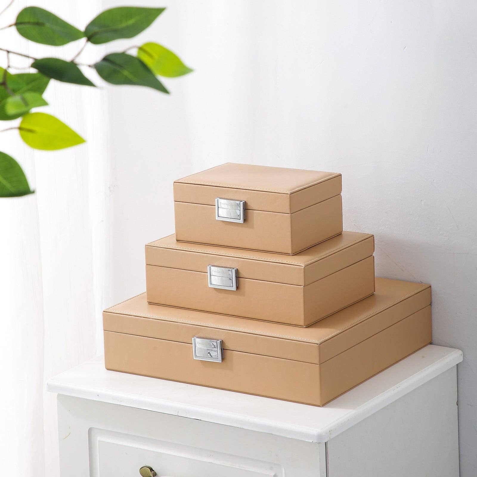 Emilie collection - Wholesale Jewelry Box/Organizer - Watch box beige medium3