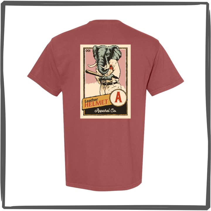 Leather Helmet Company - Wholesale Screen Printed T-Shirt - Unisex - AL Mascot Baseball Card T-shirt1