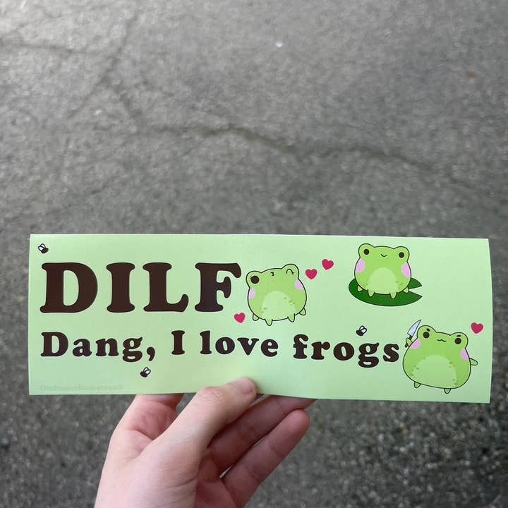 Funny Bumper Stickers -Dang I LOVE Frogs -Waterproof Vinyl
for wholesale by The Funnel Cake Tree