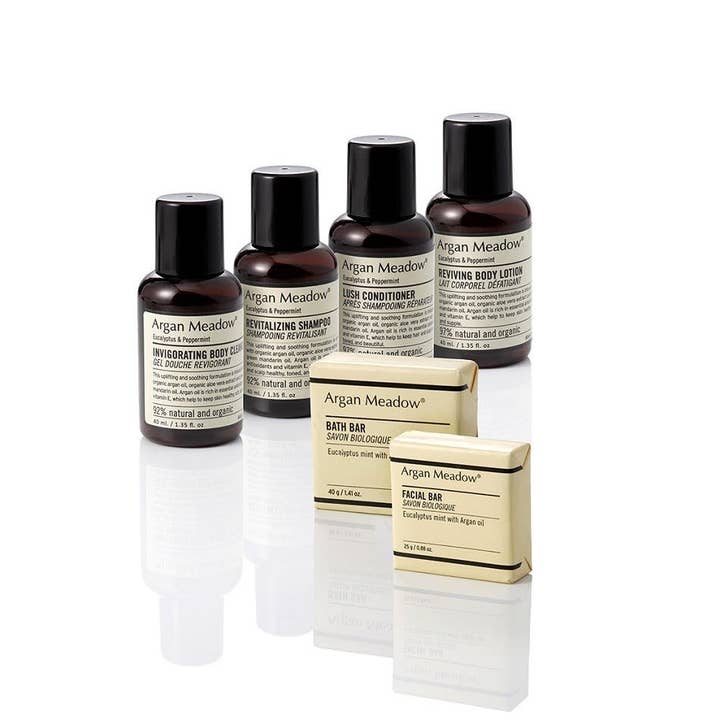 King Of Cotton - Wholesale Toiletry Bag - Unisex - Argan Meadow Hotel Complimentary Toiletries - 40ml