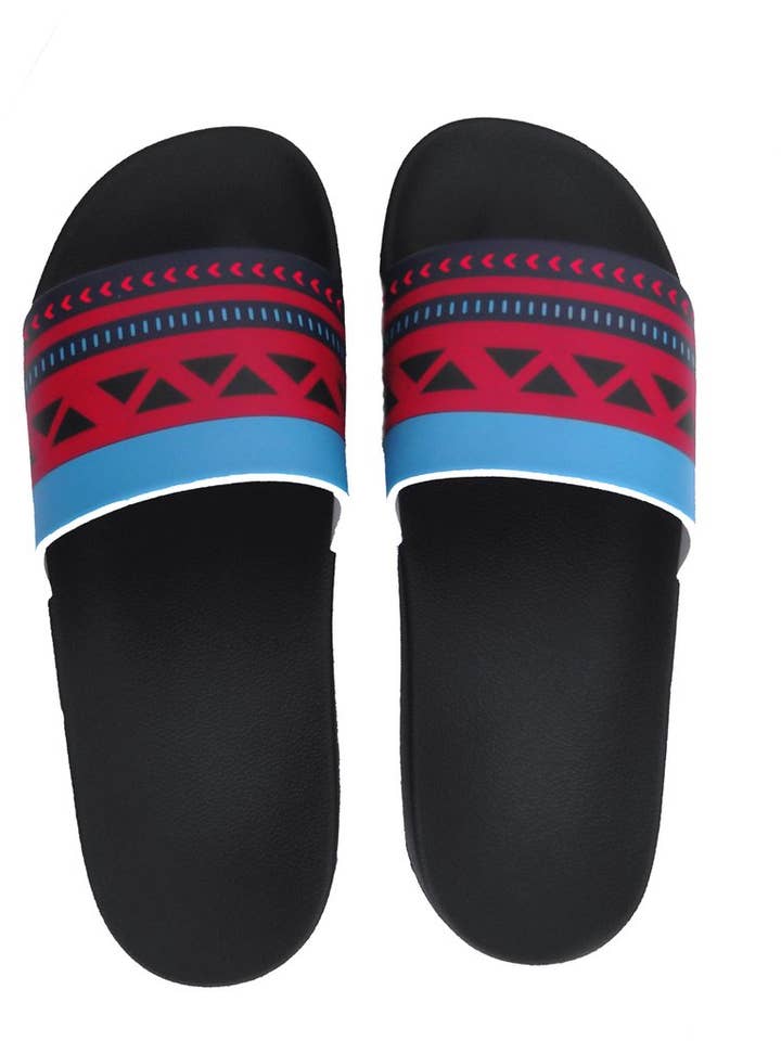 Sandalias deslizantes étnicas azules para venta al por mayor de GirlzNDollz