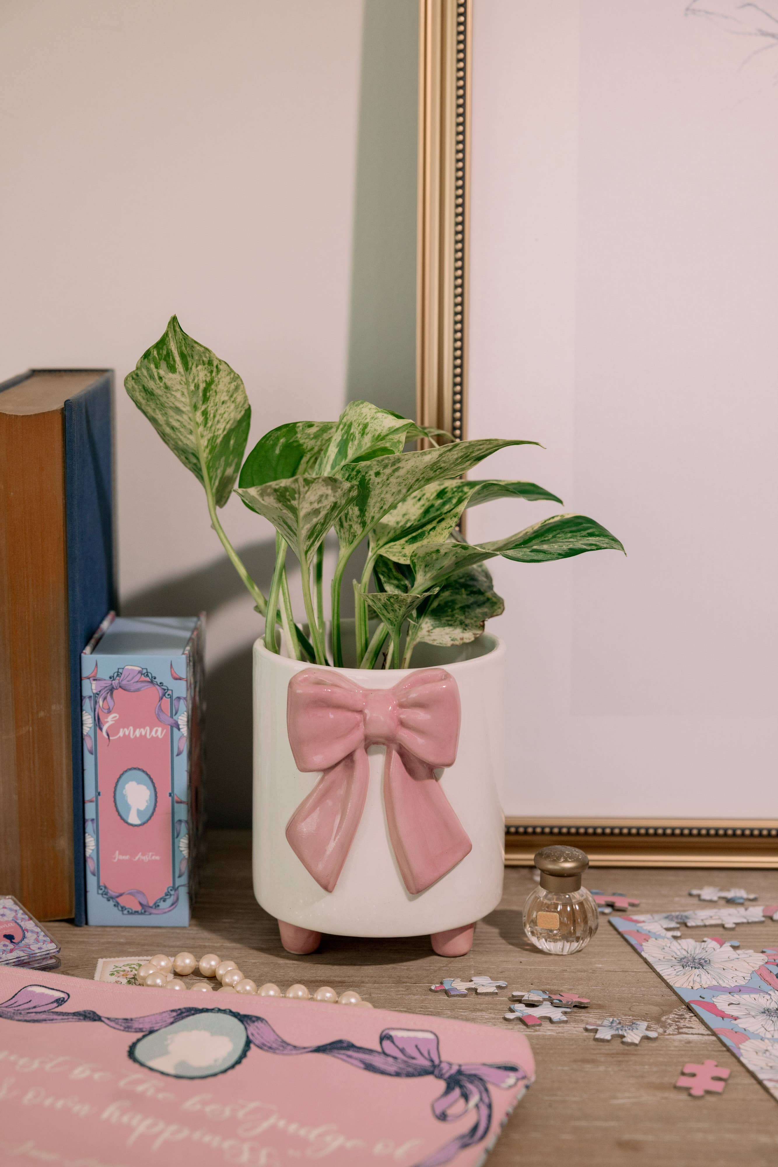 Steel Mill and Co. - Vente Jardinière - Jardinière à pied, Nœud rose