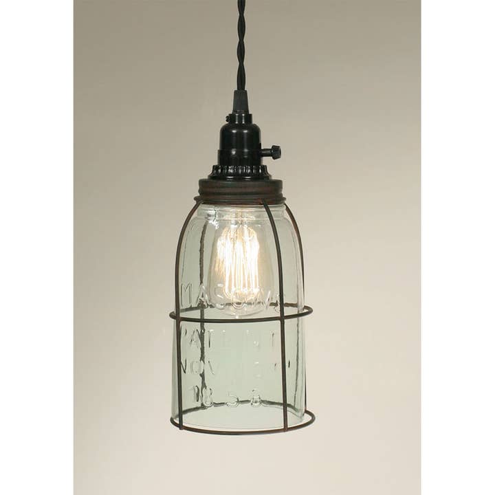 CTW Home Collection - Wholesale Chandelier/Hanging Light - Half Gallon Caged Mason Jar Pendant Lamp