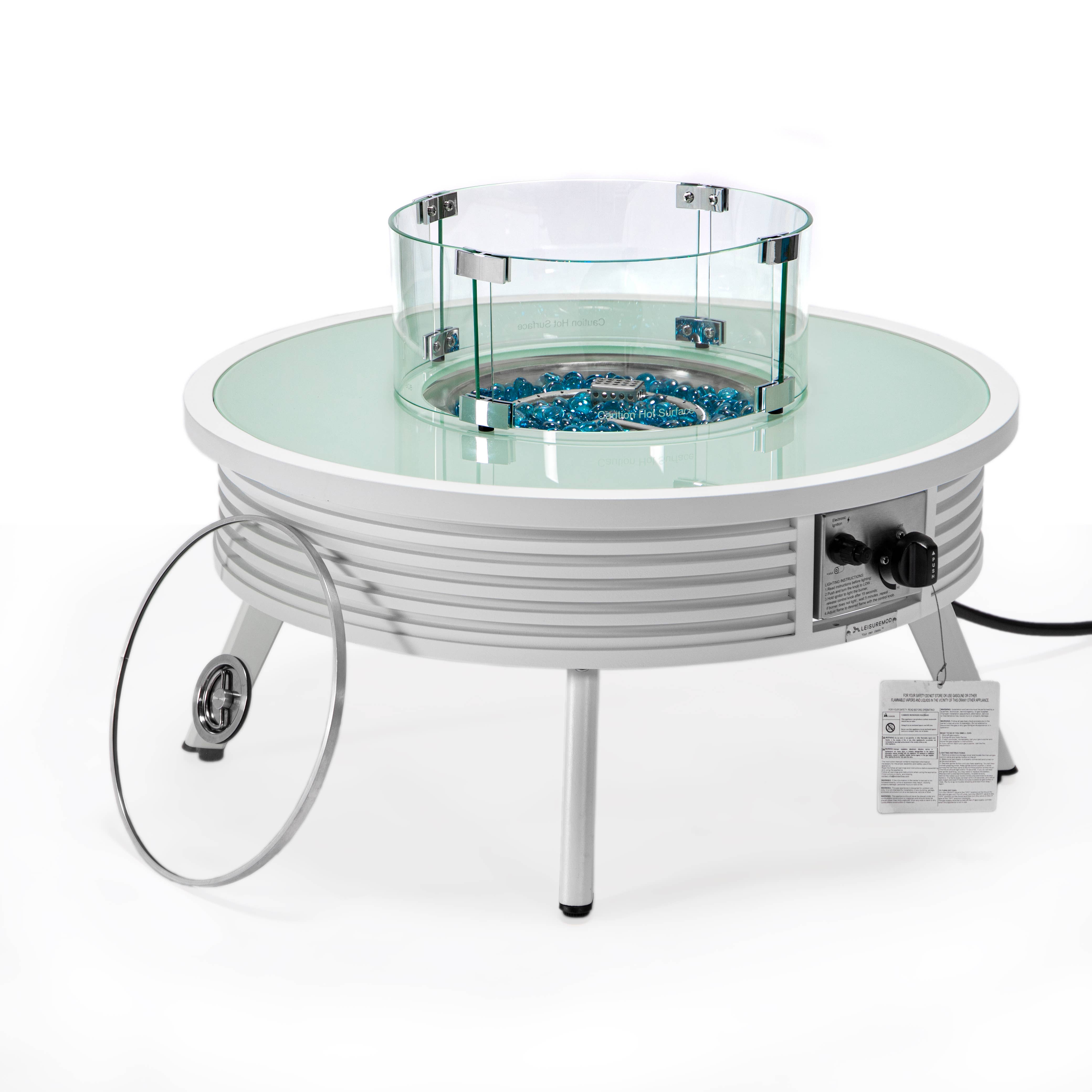 LeisureMod - Wholesale Fire Pit - Walbrooke Aluminum Propane Round Outdoor Fire Pit Table22