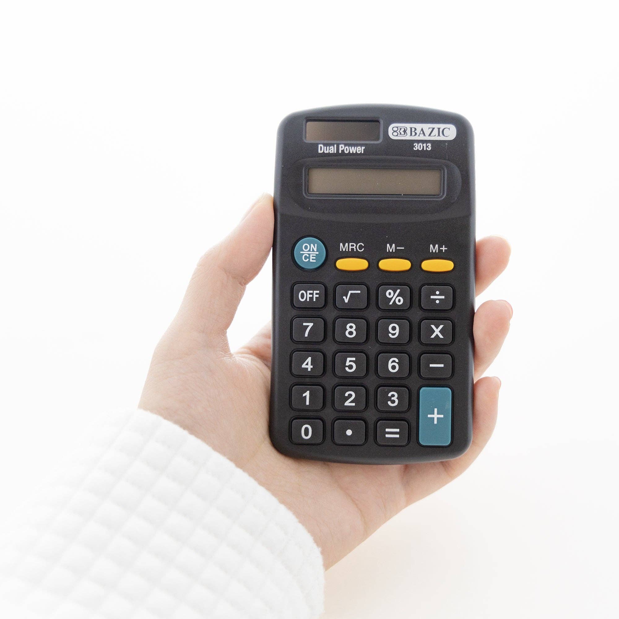 Luna Office Supply -  Everyday Essential - Wholesale Calculator - Pocket Size Black Calculator 8-Digit Dual Power5