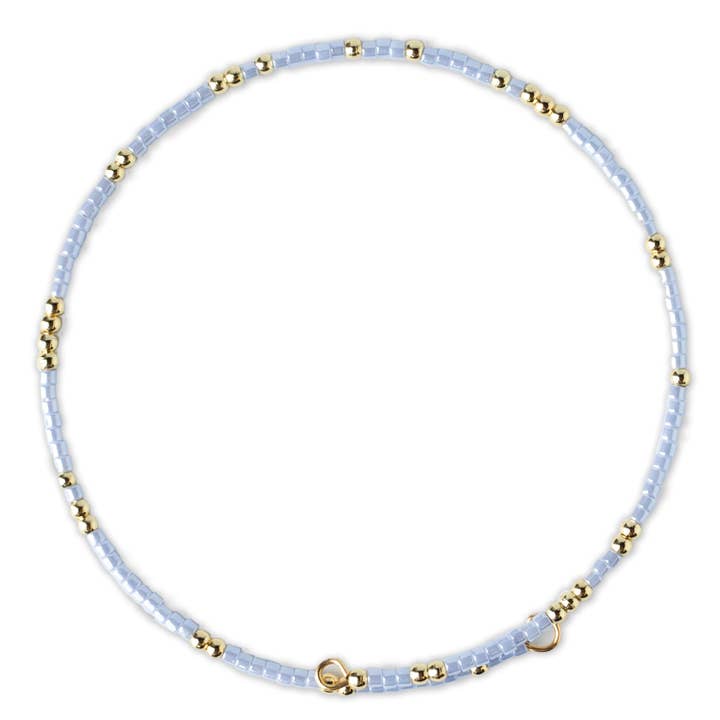 Lenny & Eva - Wholesale Beaded Bracelet - Confetti Beaded Bangle-Sky Blue, Delicate Stacking Bracelets1