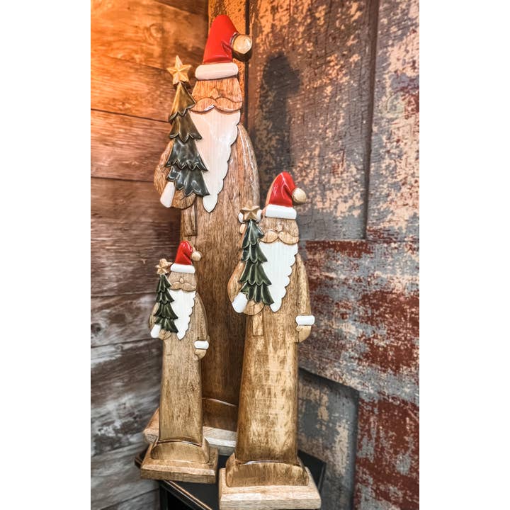Wholesale Home Decor - Wholesale Christmas Decoration - Wooden Santa 7.5x4x32in2