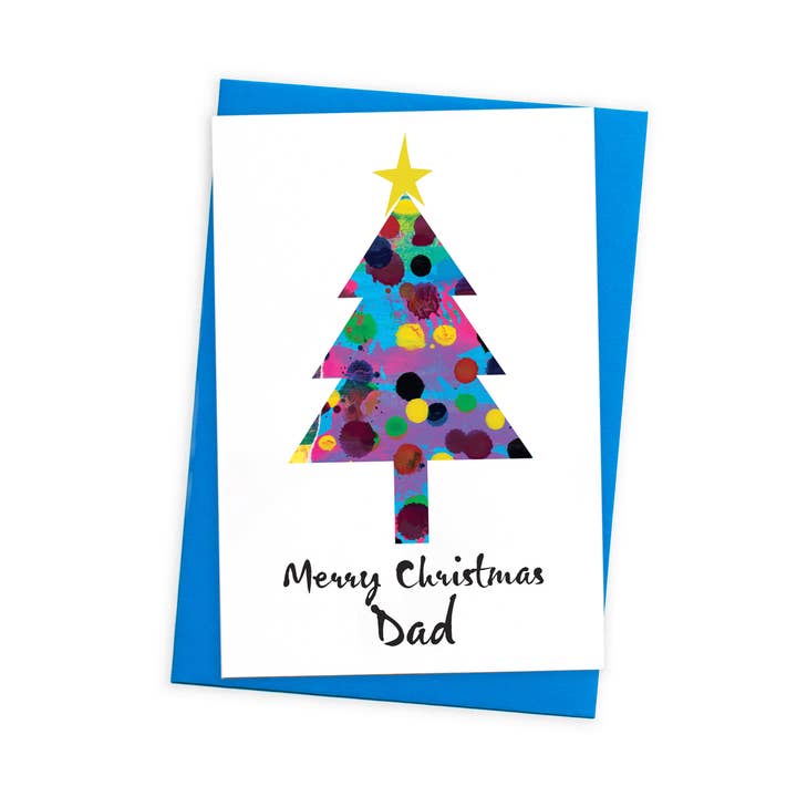 size3art - Wholesale Christmas card - Unique Dad Christmas Card with Coloured Envelope0