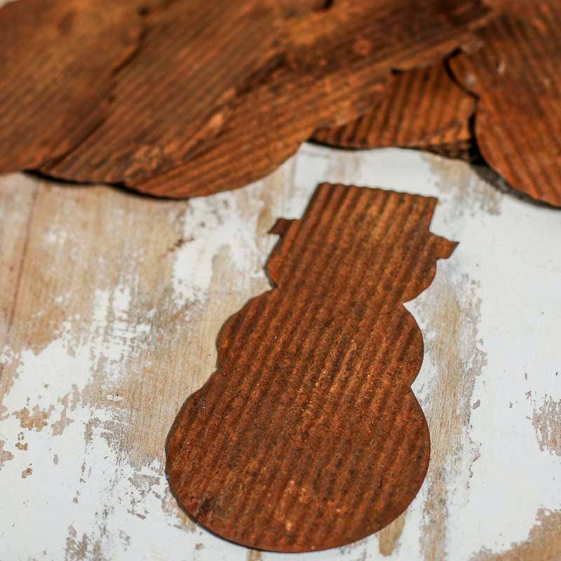 Factory Direct Craft - Wholesale Cutouts - 4" Corrugated Rusty Tin Snowman Cutouts (Pack of 12)0