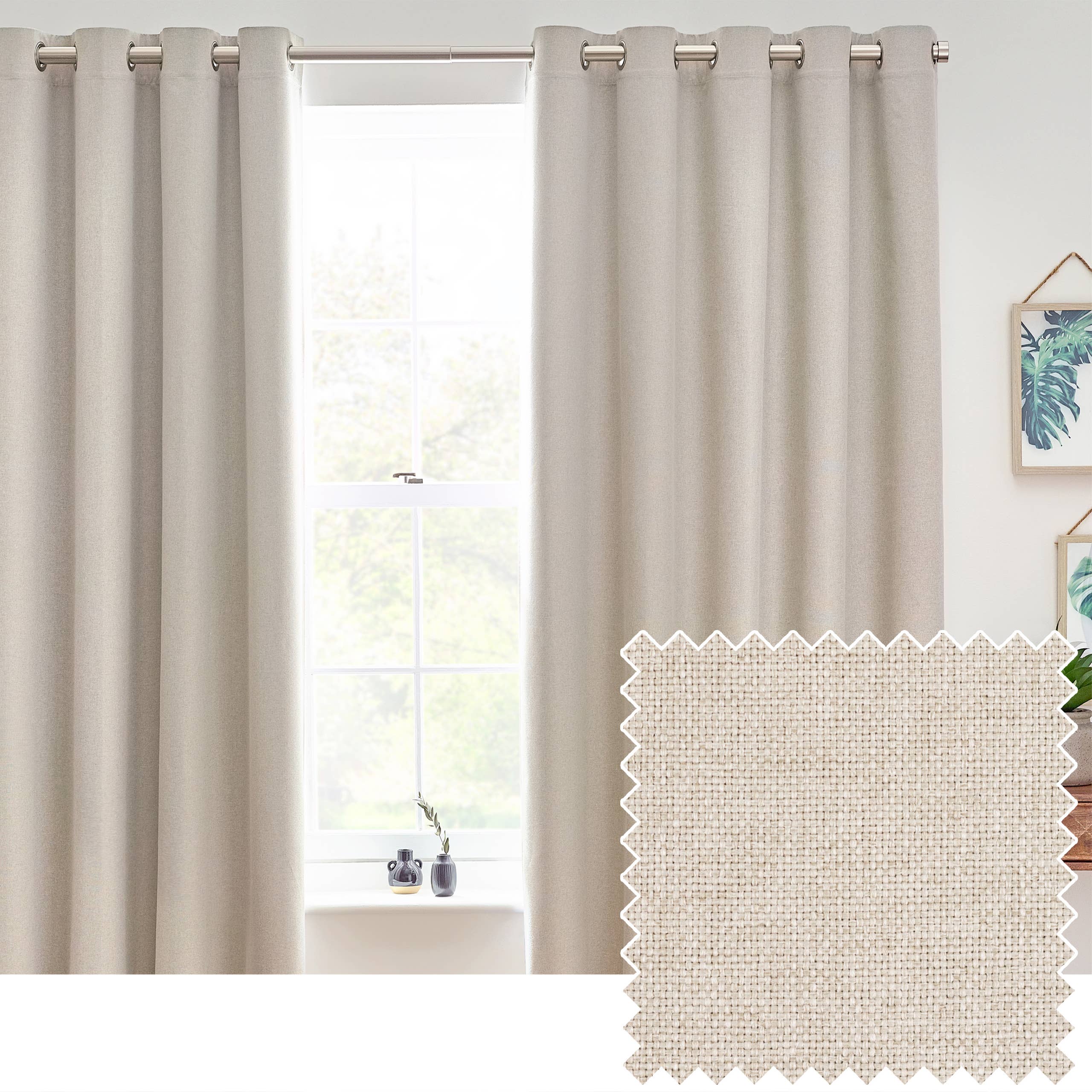 Dawn 100% Blackout Thermal Eyelet Curtains Linen for wholesale on Faire0