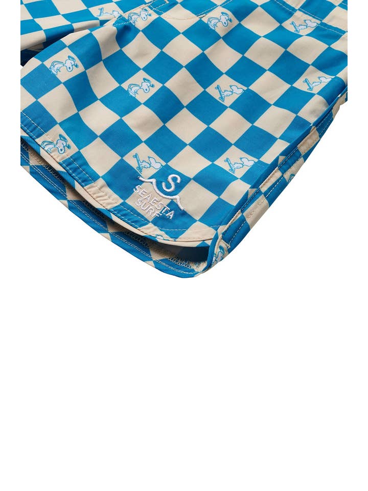 Seaesta Surf - Wholesale Swim Shorts - Kids - Seaesta Surf x Peanuts® Turquoise Checkerboard Boardshorts / Venice5