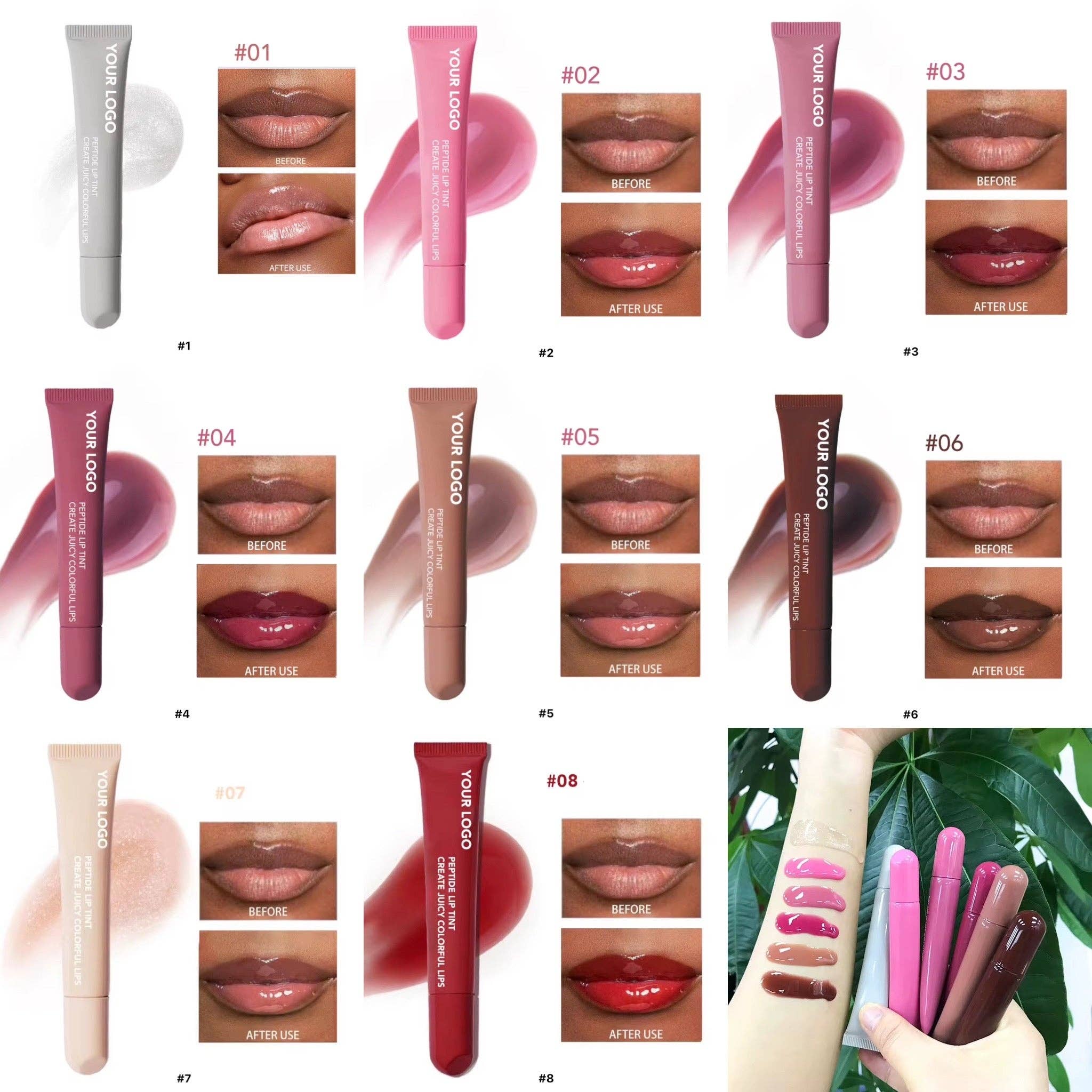 Deegoddesswholesale - Wholesale Lip Balm - 50pcs Private Label Peptide Glossy Lip Tint Balm3