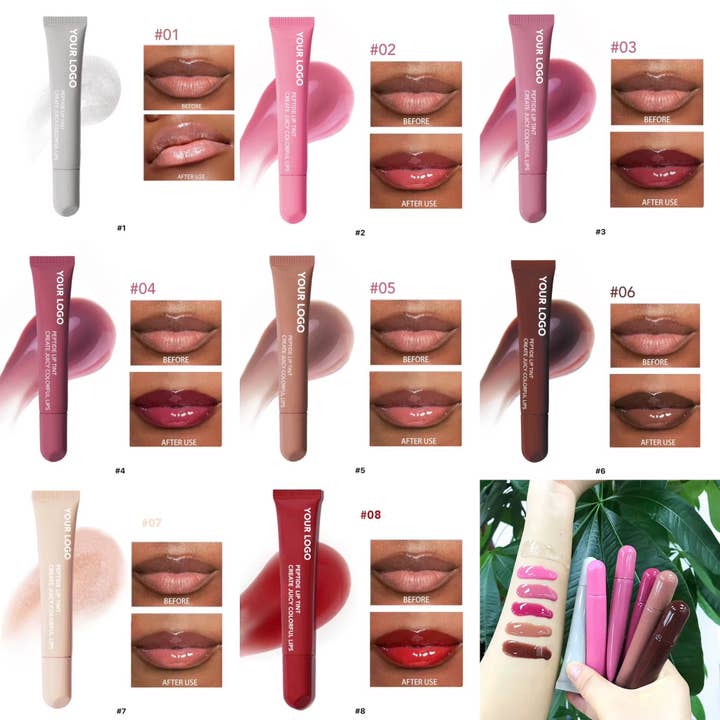 Deegoddesswholesale – Bálsamo labial por atacado – 50 unidades Bálsamo Labial Brilhante com Peptídeos de Marca Própria3