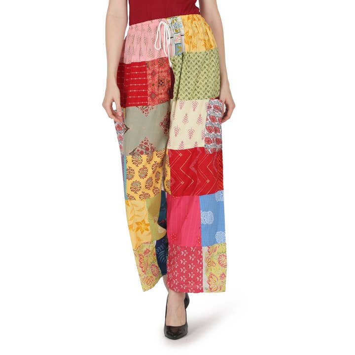 COTTON PATCH PLAZO PANTS FOR WOMEN for wholesale by Le Styles